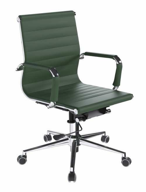 Bonded Leather Office Chair Forest Green Aura Medium Back BCL/8003/FGN by Eliza Tinsley Nautilus