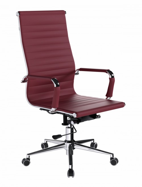Bonded Leather Office Chair Ox Blood Red Aura High Back BCL/9003/OX by Eliza Tinsley Nautilus
