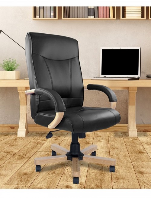 Office Chair Black Leather Troon Executive Chair DPA4750ATGLBKO by Eliza Tinsley