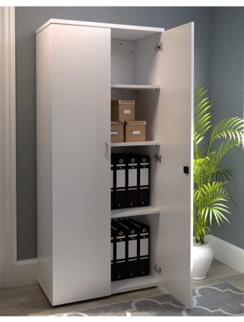 Office Cupboard White 1800mm Tall Office Storage Cupboard WDS1845CPWH by TC - enlarged view