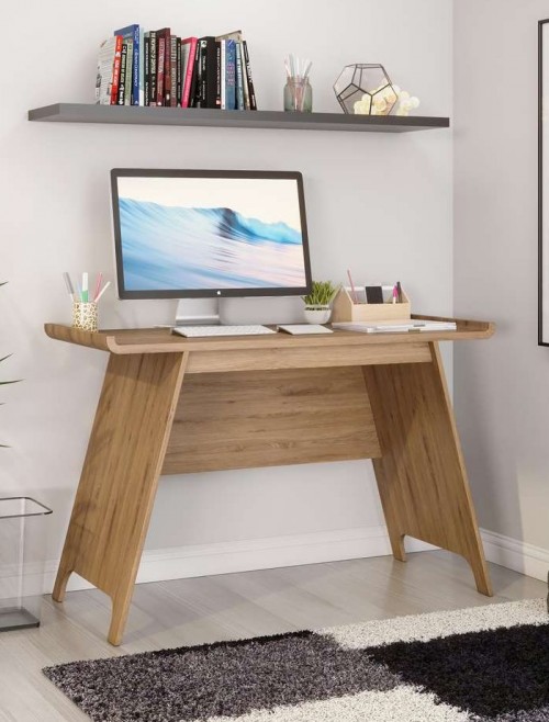 Home Office Desks Towson Trestle Desk Beaufort Oak 7700001 by Teknik