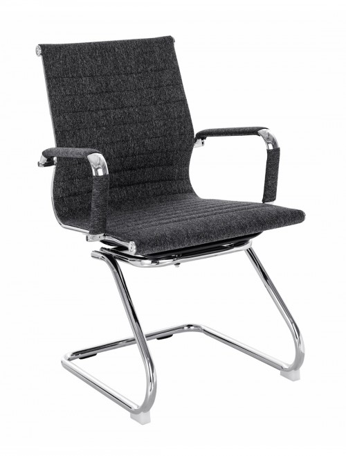 Fabric Visitor Chair Aura Black and Grey Fleck Office Chair BCF/8003AV/BGF by Eliza Tinsley Nautilus