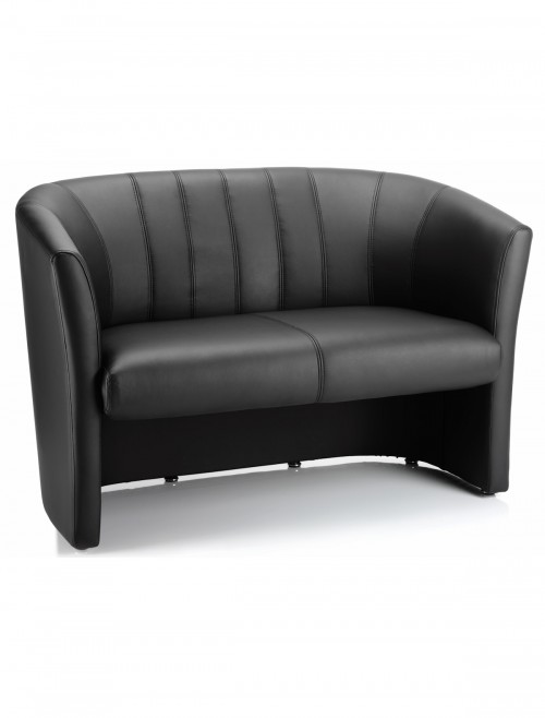 Reception Chair Neo Bonded Leather Reception Twin Tub Chair Black BR000105 by Dynamic