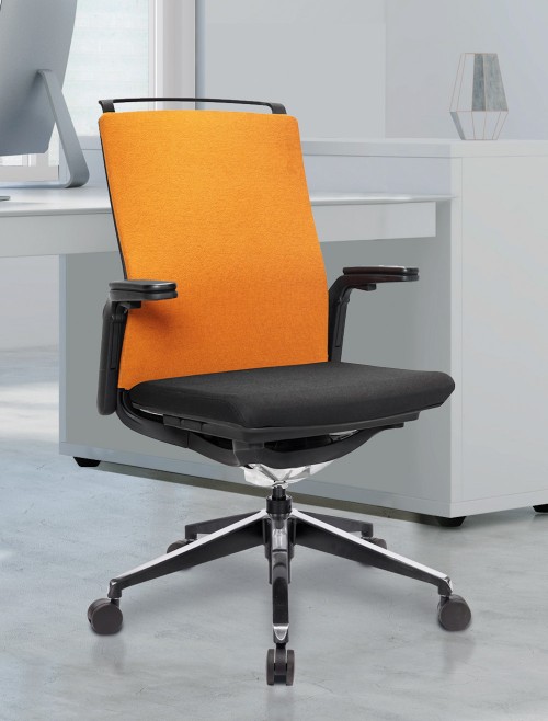 Office Chair Orange Libra High Back Managers Chair BCF/K500/BK-OG by Nautilus