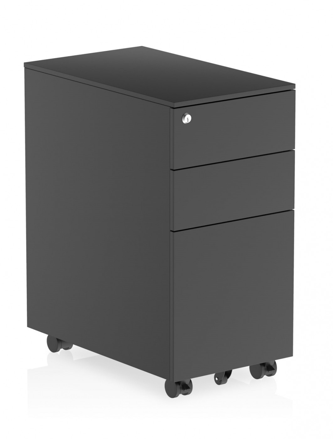 Office Storage 3 Drawer Slimline Mobile Pedestal Black I004297 121