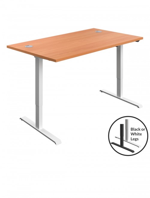 Standing Desk Beech Height Adjustable Desk 1200mm Wide ECSM1280CPBE by TC Office