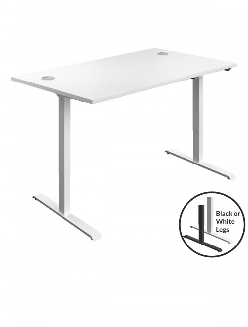 Standing Desk White Height Adjustable Desk 1200mm Wide ECSM1280CPWH by TC Office