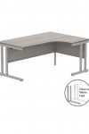 Office Desks Alaskan Grey Oak TC Core 1600mm L Shaped Desk Right Hand CORE1612RHDUGOAK - enlarged view