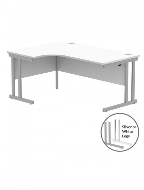 Office Desks Arctic White TC Core 1600mm L Shaped Desk Left Hand CORE1612LHDUWHT