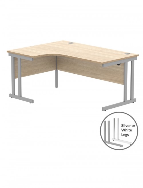 Office Desks Canadian Oak TC Core 1600mm L Shaped Desk Left Hand CORE1612LHDUOK