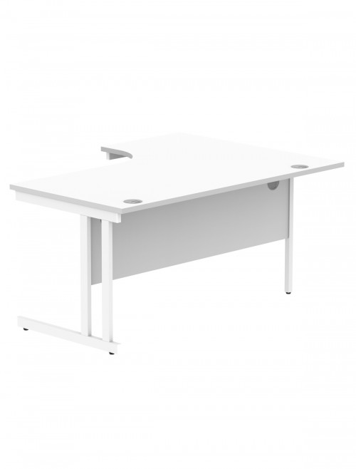 Office Desks Arctic White TC Core 1600mm L Shaped Desk Left Hand CORE1612LHDUWHT - enlarged view