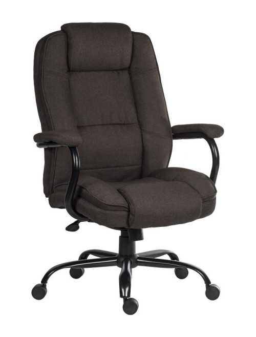 Office Chair Goliath Duo Heavy Duty 24 Hour Chair Bark Brown Fabric 6992 by Teknik