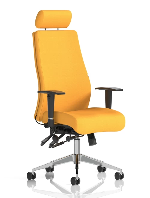 Office Chair Onyx Senna Yellow 24 Hour Ergonomic Chair KCUP0437 by Dynamic