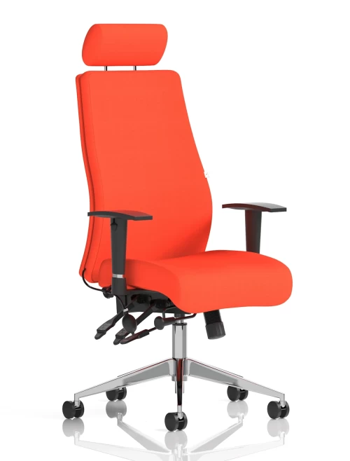 Office Chair Onyx Tobasco Orange 24 Hour Ergonomic Chair KCUP0436 by Dynamic