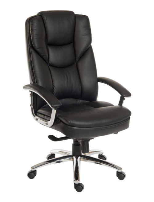 Office Chairs Skyline Italian Black Leather Faced Office Chair 9410386 by Teknik