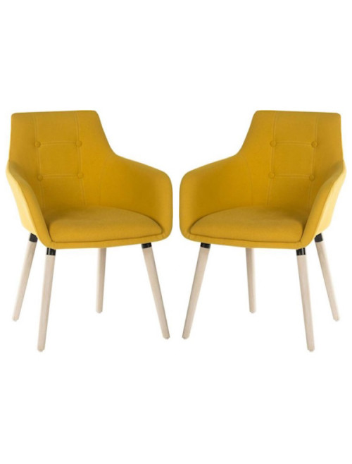 Reception Seating Pair of 4 Legged Reception Chairs Yellow 6929 by Teknik - enlarged view