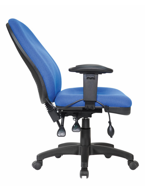 Office Chair Blue Harrison High Back Fabric Operator Chair BCF/K384/BL by Nautilus - enlarged view