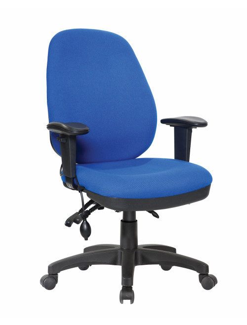 Office Chair Blue Harrison High Back Fabric Operator Chair BCF/K384/BL by Nautilus - enlarged view