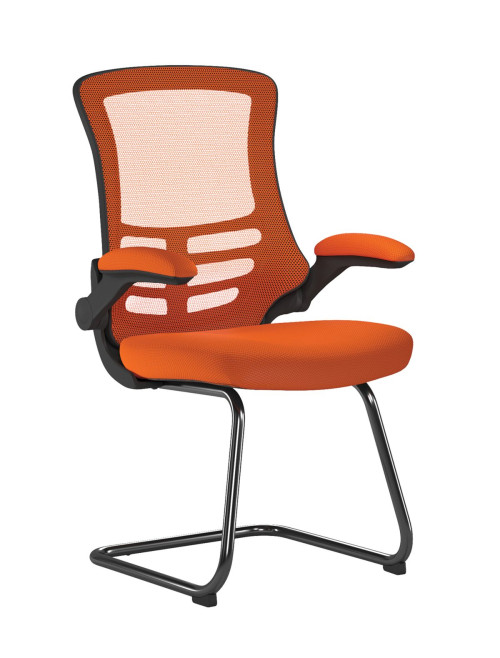 Mesh Visitors Chair Luna Orange Reception Chair BCM/L1302V/OG by Eliza Tinsley