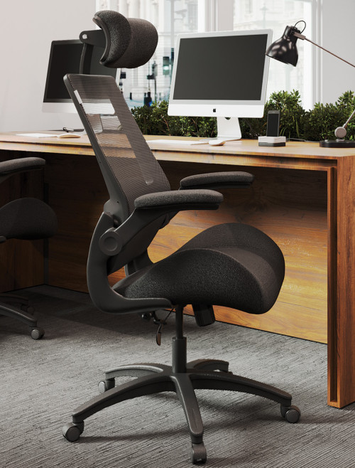 Mesh Office Chair Black Resolute 24hr Computer Chair BCM/L1305/BK by Nautilus - enlarged view