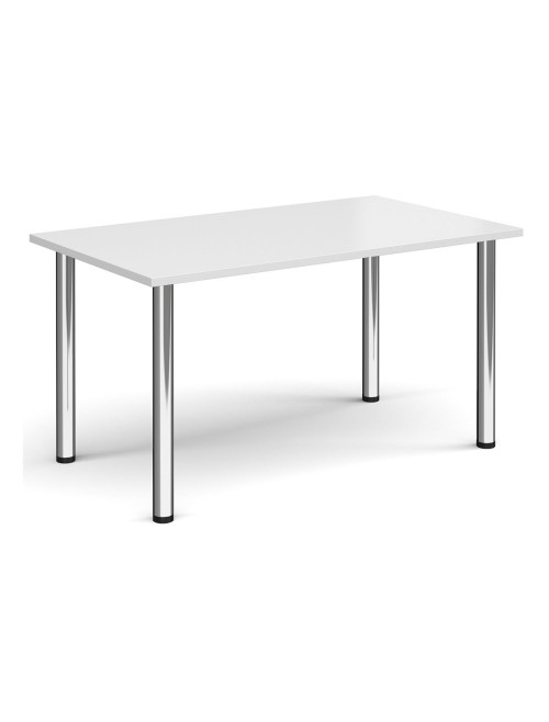 Rectangular Meeting Table White 1400mm Wide Table DRL1400-C-WH by Dams - enlarged view