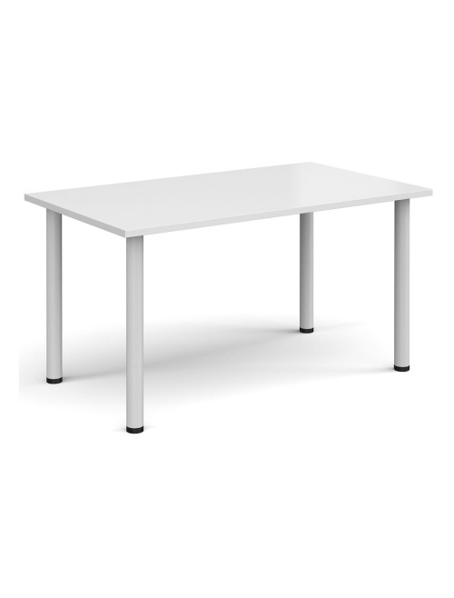 Rectangular Meeting Table White 1400mm Wide Table DRL1400-C-WH by Dams - enlarged view