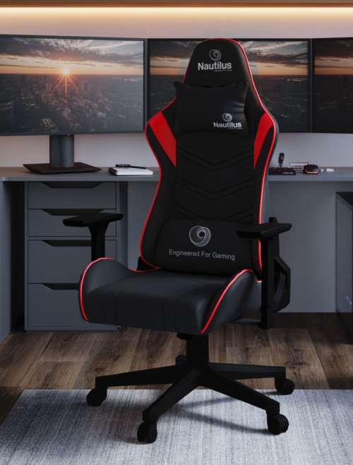 Office Chairs Red/Black Apollo Ergonomic Gaming Chair by Nautilus - enlarged view