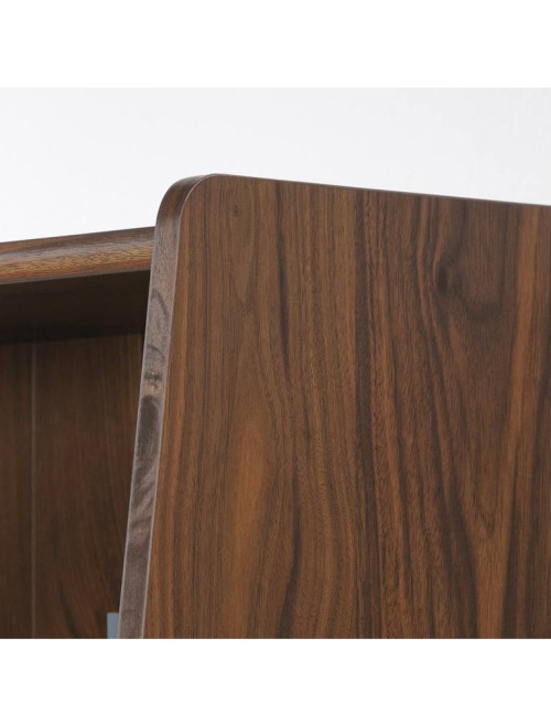 Narrow Bookcase Hampstead Park Walnut Storage Cabinet by Teknik - enlarged view