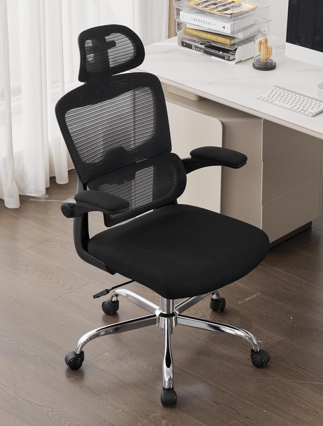 thumbnail image 2 of Ergonomic Office Chair, High Back Mesh Desk Chair With Flip-Up 2 of 14