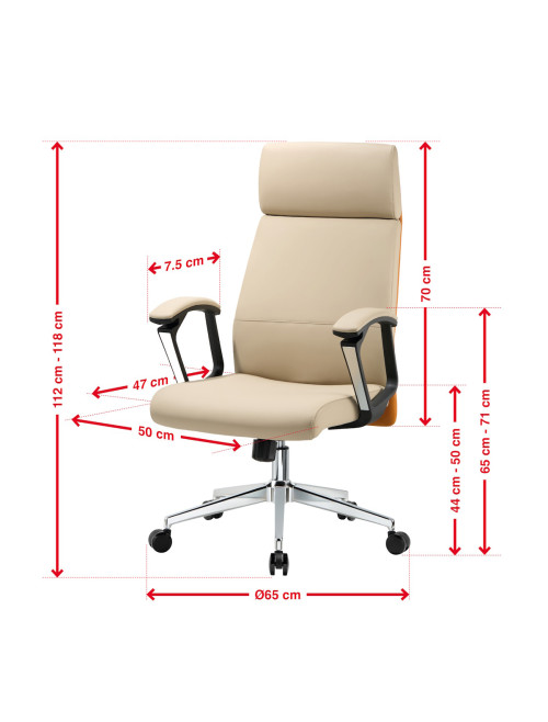 Office Chair Cream London Faux Leather Executive Chair CH-LON-CRM - enlarged view
