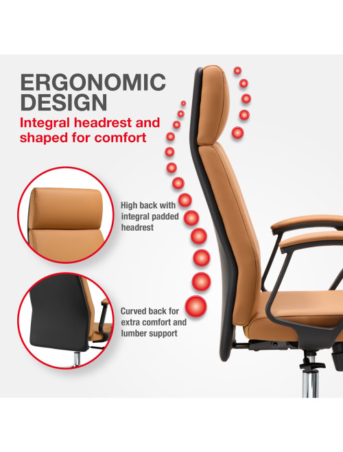Office Chair Tan London Faux Leather Executive Chair CH-LON-TAN - enlarged view