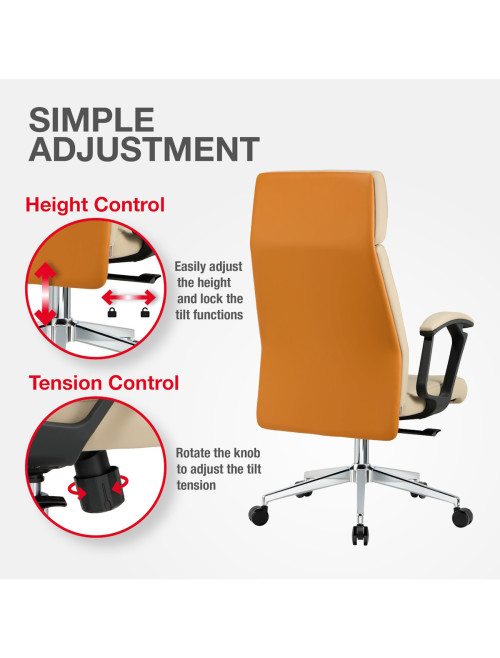 Office Chair Cream London Faux Leather Executive Chair CH-LON-CRM - enlarged view