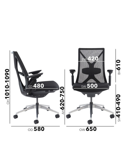Mesh Office Chair Black Paxton Operator Chair PAX300T1-K - enlarged view