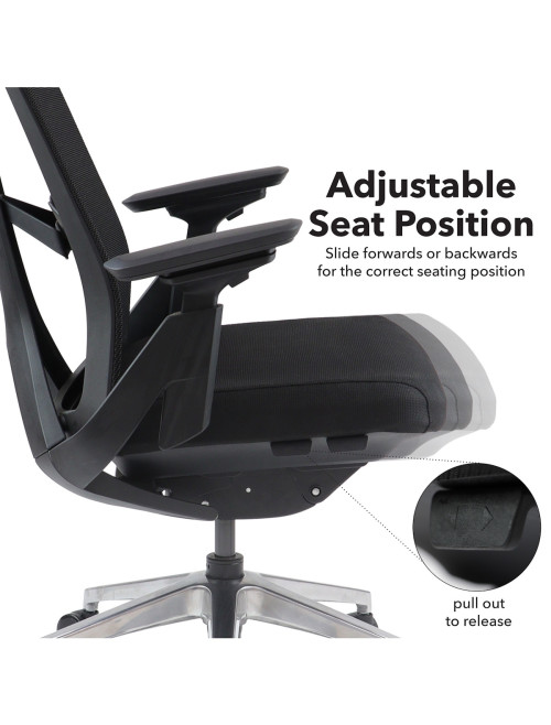 Mesh Office Chair Black Paxton Operator Chair PAX300T1-K - enlarged view