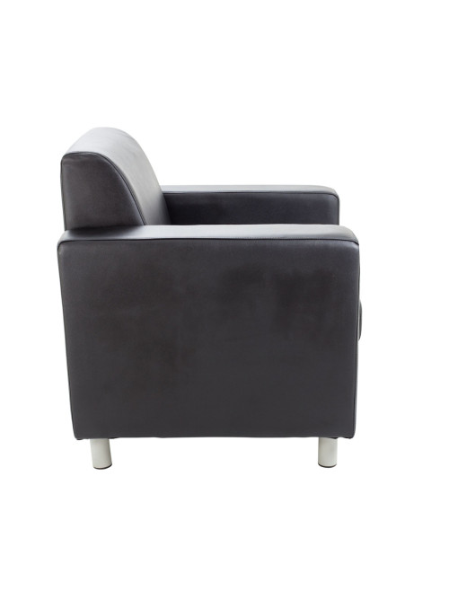 Reception Seating Black Iceberg Leather Faced Armchair OF0300BK - enlarged view