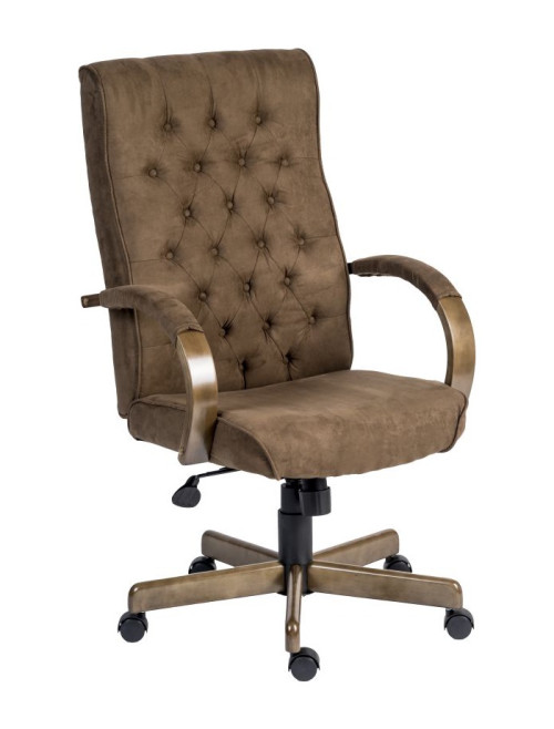 Office Chairs Warwick Brown Suede Effect Executive Chair 7400
