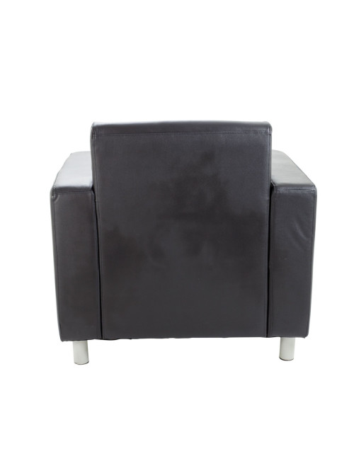 Reception Seating Black Iceberg Leather Faced Armchair OF0300BK - enlarged view