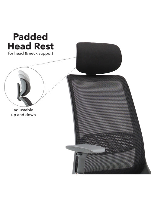 Mesh Office Chair Black Holden Mesh Operator Chair HOL300T1-K - enlarged view