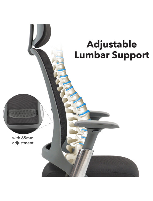 Mesh Office Chair Black Holden Mesh Operator Chair HOL300T1-K - enlarged view