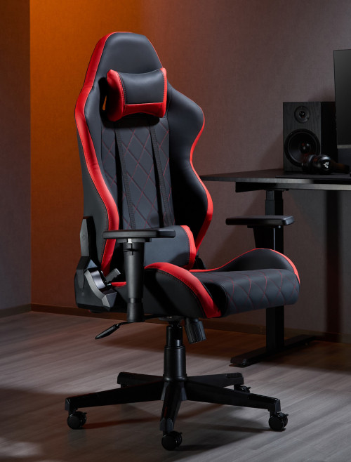 Gaming Chair Monaco Black and Red Faux Leather Racing Chair CH-MON-RED