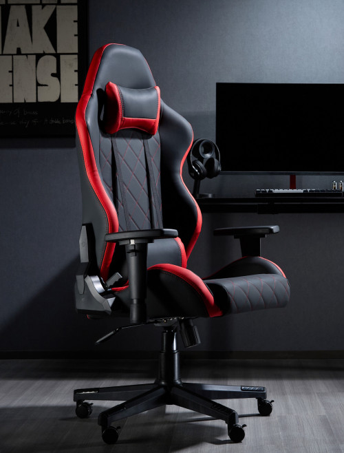 Gaming Chair Monaco Black and Red Faux Leather Racing Chair CH-MON-RED - enlarged view