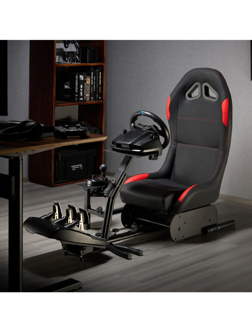 Gaming Chair Nurburg Black and Red Racing Sim Cockpit CH-NUR-RED