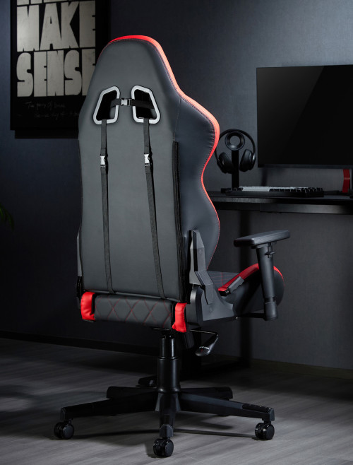 Gaming Chair Monaco Black and Red Faux Leather Racing Chair CH-MON-RED - enlarged view