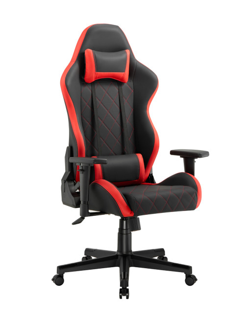 Gaming Chair Monaco Black and Red Faux Leather Racing Chair CH-MON-RED - enlarged view