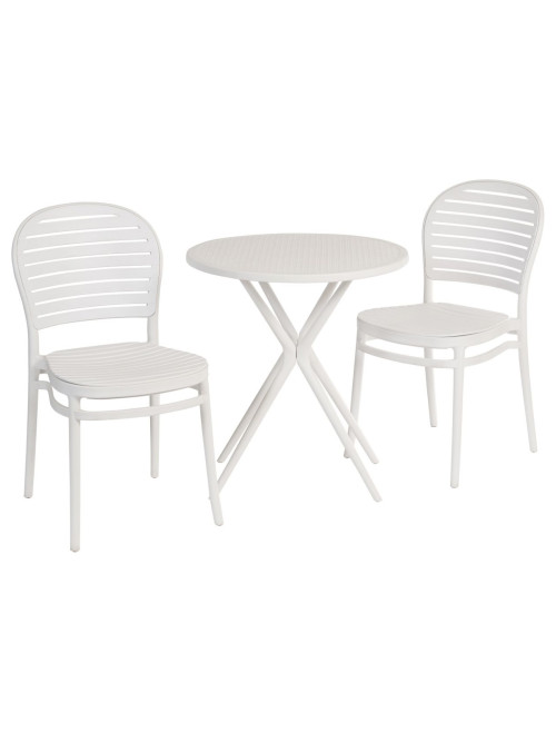 Pair of Dining Chairs Skandi White Cafe Chairs 8500 - enlarged view