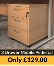 R3M 3 Drawer Mobile Pedestal
