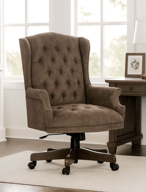 Chairman Super Large Executive Chair Brown Suede Effect 7500