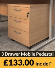 R3M 3 Drawer Mobile Pedestal