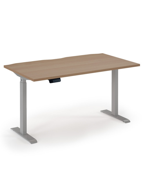 Standing Desk Beech Elev8 Contract Height Adjustable Desk 1400mm EVE-1400-B - enlarged view