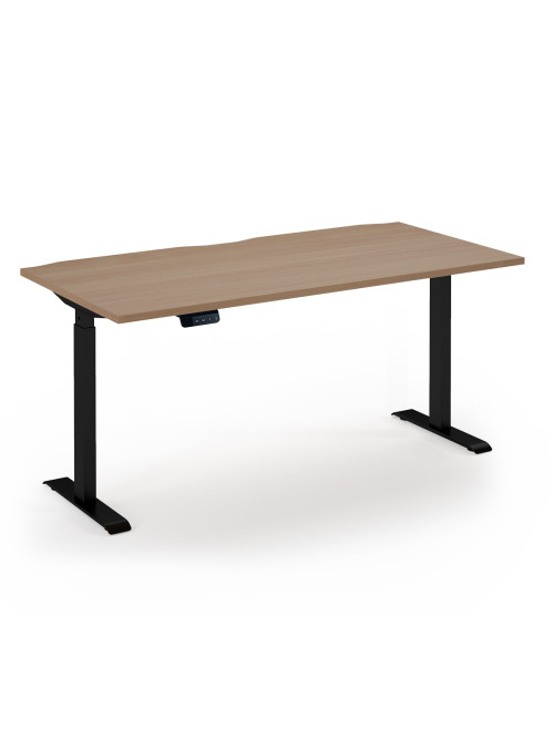 Standing Desk Beech Elev8 Economy Height Adjustable Desk 1600mm EVE-1600-K-B - enlarged view